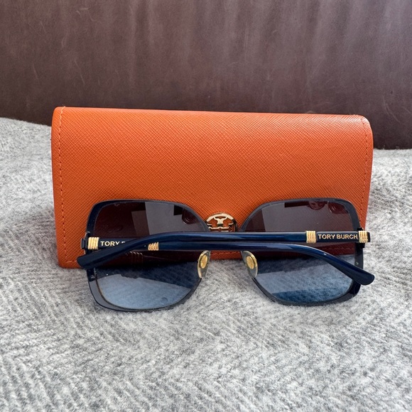 Tory Burch Black Sunglasses with Orange Case